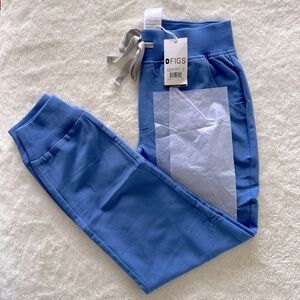 NWT‼️ FIGS High Waisted Zamora Jogger scrubs Pants, size XS PETITE, Ceil Blue